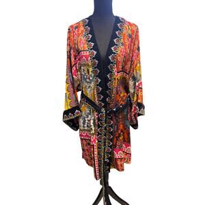Anthropologie Zadie FloralVelvet Robe/Kimono With Pockets Size XS/S